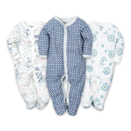 Baby Boys Girls Cotton Footies Multi Pack Long Sleeve Baby Footed One-Piece Jumpsuit Multi Pack