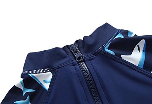 Baby Boys Kids Swimsuit One Piece Toddlers Zipper Bathing Suit Swimwear with Hat