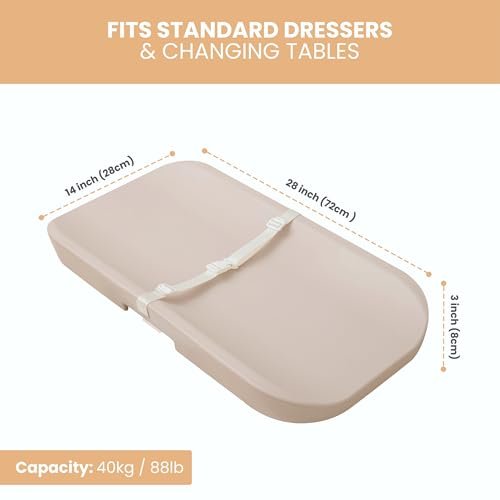 Baby Changing Pad, Baby Scale, 2 in 1 Baby Smart Scale and Change Pad, Waterproof Changing Pad, Wipeable Changing Pad with Safety Belt, Non-Slip Pad for Dresser, Easy to Clean & Portable Cushion Pad