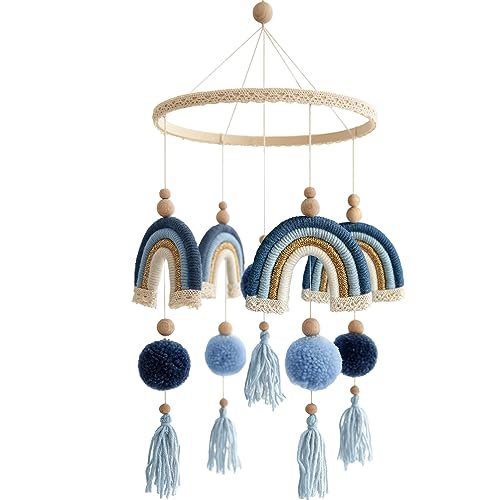 Baby Crib Mobiles Woodland for Newborn Baby Mobiles, Boho Rainbow Crib Mobile Nursery Decor, Baby Shower Use