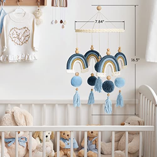 Baby Crib Mobiles Woodland for Newborn Baby Mobiles, Boho Rainbow Crib Mobile Nursery Decor, Baby Shower Use