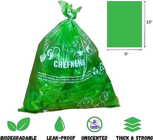 Baby Diaper Disposable Bags Biodegradable 11 Refill Rolls with Dispenser (198 Bags) Diaper Sacks Disposable Dog Poop Waste Bags Cat Litter Clump & Poop Bag Sanitary Pad Waste Bags (198 Bags)