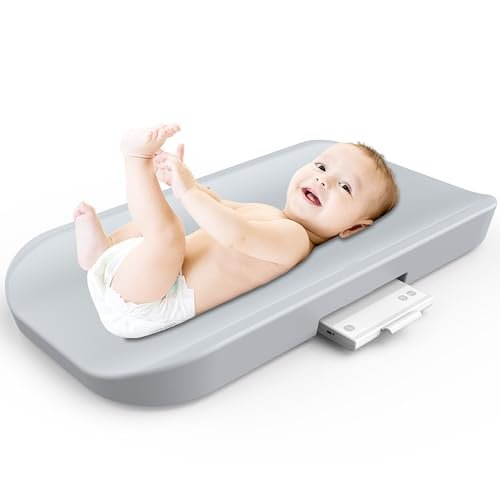Baby Digital Weight Scale, Accurate Infant Scale with Bluetooth & Non-Slip Surface - Portable, Washable, for Newborns and Toddlers - Gray