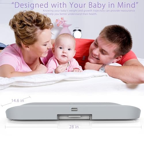 Baby Digital Weight Scale, Accurate Infant Scale with Bluetooth & Non-Slip Surface - Portable, Washable, for Newborns and Toddlers - Gray
