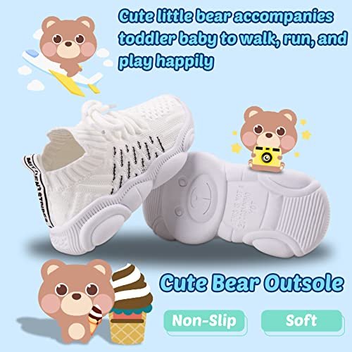 Baby First-Walker Shoes Size 4 Infant Soft Rubber Sole Crawling Indoor Shoes Toddler Boy Girls Extra Wide Knit Elastic Slip On Lightweight Mesh Breathable Prewalker Sneakers 9-12 Months (Pink,12.5)4T