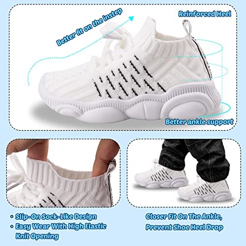 Baby First-Walker Shoes Size 4 Infant Soft Rubber Sole Crawling Indoor Shoes Toddler Boy Girls Extra Wide Knit Elastic Slip On Lightweight Mesh Breathable Prewalker Sneakers 9-12 Months (Pink,12.5)4T