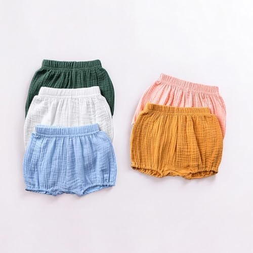 Baby Girls Boys Bloomers Newborn Toddler Kids Unisex Cotton Linen Shorts Solid Color Cute PP Pants