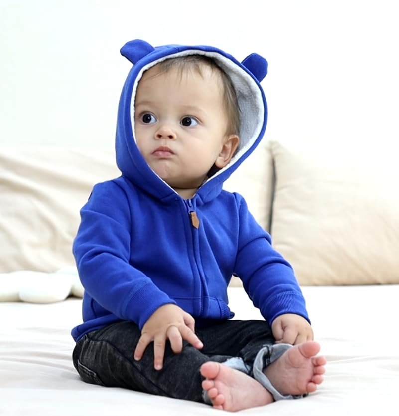 Baby Girls Boys Warm Adorable Hooded Zip Coat for Fall Spring Outerwear 3-24M Kids Jacket