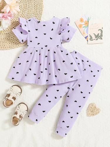 Baby Girls Clothes Toddler Girl Outfits Fall Infant WInter Ribbed Pants Set for 6 9 12 18 24 Months 2t 3t Girls