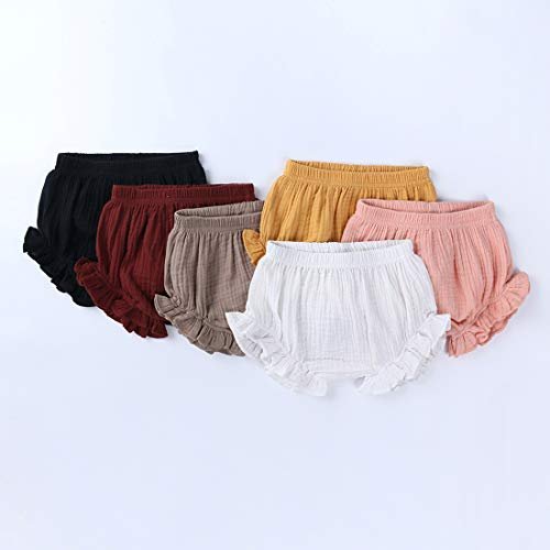 Baby Girls Ruffle Bloomer Shorts Toddler Cute Cotton Linen Panty Diaper Covers
