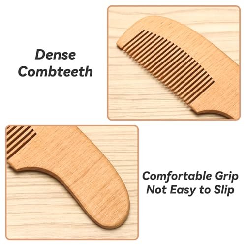 Baby Hair Care Kit, 5 in 1 Wooden Natural Goat Bristles Brush Cradle Cap Comb Baby Grooming Kit for Newborns Toddlers Boys Girls Gift