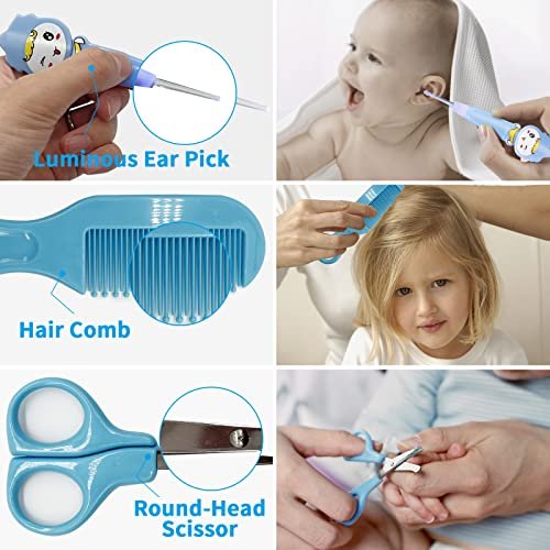 Baby Healthcare and Grooming Kit, 26 in 1 Baby Electric Nail Trimmer Set Newborn Nursery Health Care Set for Newborn Infant Toddlers Baby Boys Girls Kids Haircut Tools
