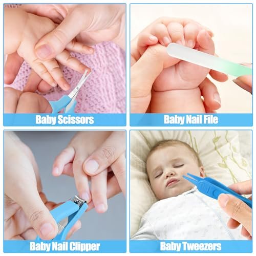 Baby Healthcare and Grooming Kit for Newborn Kids, 24PCS Upgraded Safety Baby Care Kit, Newborn Nursery Health Care Set, Baby Care Products
