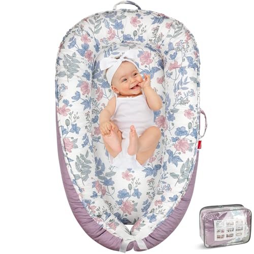 Baby Lounger - Baby Lounger for Newborn 0-24 Months, Breathable & Soft Baby Nest, Portable and Lightweight Lounger for Home and Travel, Ideal Newborn Babies Essentials
