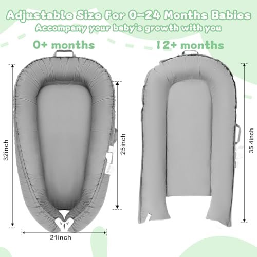 Baby Lounger for Newborn, Baby Lounger for 0-24 Months Babies, 100% Cotton Soft Breathable Baby Lounger Cover, Portable Baby Infant Lounger Babies Essentials Gifts