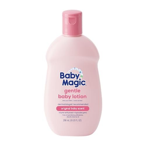 Baby Magic Gentle Baby Lotion 9oz Vitamins & Aloe Free of Parabens, Phthalates, Sulfates and Dyes, Camellia Oil & Marshmallow Root, 9oz (Pack of 1)