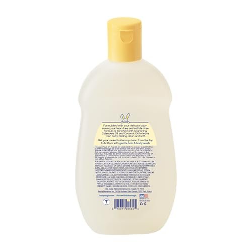 Baby Magic Gentle Hair & Body Wash | Tear-Free, Free of Parabens, Phthalates, Sulfates and Dyes, Calendula Oil & Coconut Oil, Soft Powder Scent, 9 Fl Oz