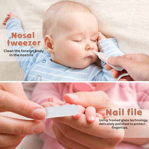Baby Nail Clippers Set, Baby Nail Kit with Cute Case, Infant Manicure and Pedicure Health Grooming Care Can for Newborn, Kids and New Parents As Shower Gifts (Polar Bear)