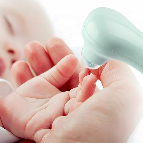 Baby Nail File Electric Rechargeable, Baby Nail Trimmer Electric with 10 Replacement Pads, Baby Nail Clippers with Light, Grooming Kit for Infant/Newborn/Toddler Nail Filer, Trim and Polish