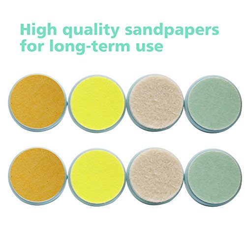 Baby Nail File Replacement Pads, Grinding Heads Polish Disc for Electric Nail Trimmer by Consevisen and Other Brands, Toes Fingernails Care for Infant Toddler Kids (8 Pack, Teal)