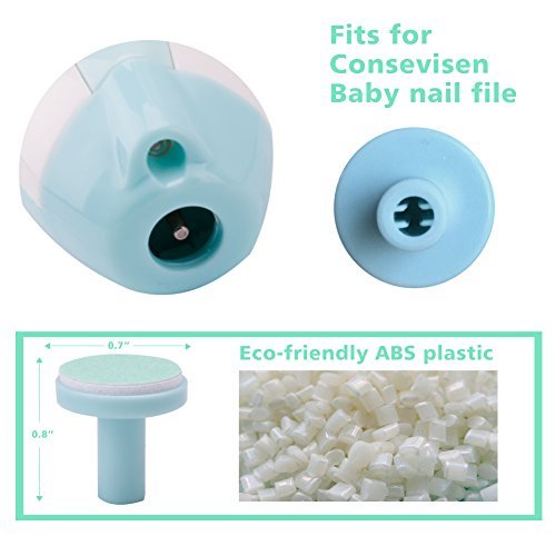 Baby Nail File Replacement Pads, Grinding Heads Polish Disc for Electric Nail Trimmer by Consevisen and Other Brands, Toes Fingernails Care for Infant Toddler Kids (8 Pack, Teal)
