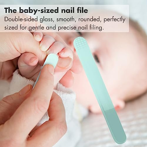 Baby Nail Kit, 4-in-1 Baby Nail Care Set with Cute Case, Baby Nail Clippers, Scissors, Nail File & Tweezers, Baby Manicure Kit and Pedicure kit for Newborn, Infant, Toddler, Kids-Owl Green