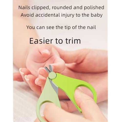 Baby Nail Kit，4-in-1 Baby Manicure Kit and Pedicure Set，Include ；Baby Nail Clippers,Baby Nail Scissors, Baby Nail File,Baby for Special use Tweezers,Newborn, Infant Toddler ，Children/Green