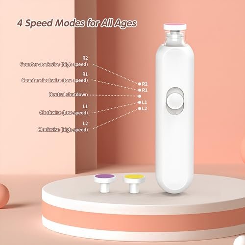 Baby Nail Trimmer Electric, Baby Nail File Electric, 6 in 1 Baby Nail Clipper with Lights, Baby Grooming Kit for Infant/Newborn/Toddler Nail Filer, Trim and Polish (White)