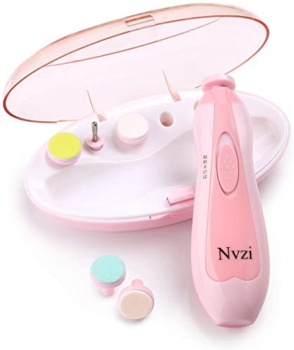 Baby Nail Trimmer Electric, Electric Nail File Baby Nail Clippers with Light, Toe Nail Sander for Thick Nails, Infant Nail Clippers for Newborn Or Toddler Toes and Fingernails(Pink)