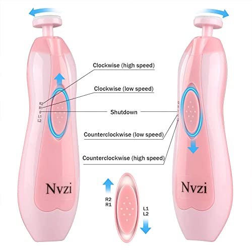 Baby Nail Trimmer Electric, Electric Nail File Baby Nail Clippers with Light, Toe Nail Sander for Thick Nails, Infant Nail Clippers for Newborn Or Toddler Toes and Fingernails(Pink)