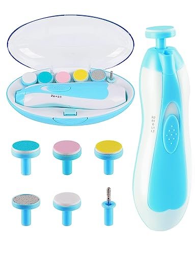 Baby Nail Trimmer Electric,Nail Clippers File for Baby No Sharp Claws Hurt, 6 in 1 with Light Safety Cutter for Newborn Infant Toddler Kids Toes and Fingernails Care