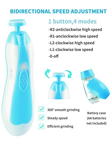 Baby Nail Trimmer Electric,Nail Clippers File for Baby No Sharp Claws Hurt, 6 in 1 with Light Safety Cutter for Newborn Infant Toddler Kids Toes and Fingernails Care