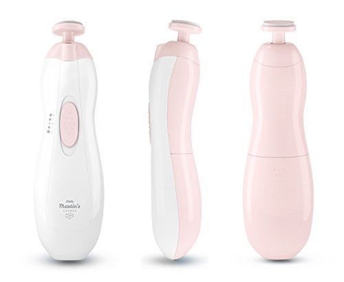 Baby Nail Trimmer File with Light - Safe Electric Nail Clippers Kit for Newborn Infant Toddler Kids Toes and Fingernails - Care, Polish and Trim - Battery Operated (AA)