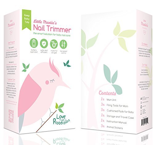 Baby Nail Trimmer File with Light - Safe Electric Nail Clippers Kit for Newborn Infant Toddler Kids Toes and Fingernails - Care, Polish and Trim - Battery Operated (AA)