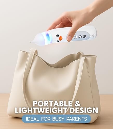 Baby Nasal Aspirator for Newborns & Infants | Electric Nose Sucker | Hospital Grade Suction | 5 Suction Levels | USB-C Rechargeable | BPA-Free Silicone Tips | LED Light & Music | Easy To Clean