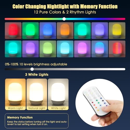 Baby Night Light for Kid, Portable Rechargeable Nightlight with Stable Charging Pad, Remote Control, Nursery Night Lamp for Breastfeeding, Toddler Night Light for Bedroom, Timer Setting
