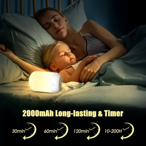 Baby Night Light for Kid, Portable Rechargeable Nightlight with Stable Charging Pad, Remote Control, Nursery Night Lamp for Breastfeeding, Toddler Night Light for Bedroom, Timer Setting