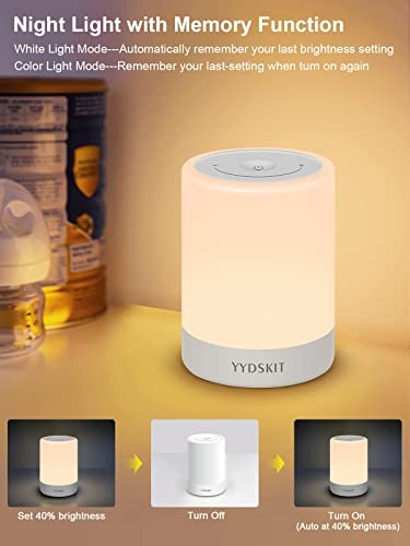 Baby Night Light, Nursery Night Lamp for Breastfeeding, Portable Nightlight for Kids Toddlers Bedroom, Warm & Soft Bedside Lamp, Touch Control, Rechargeable, Lasting Up to 100Hours