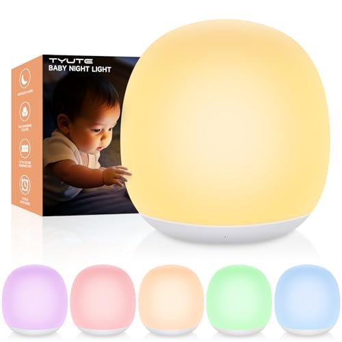 Baby Night Light, Nursery Night Lamp with 8 RGB Colors Changing, 1h Timer, Rechargeable & Touch Control, Soft BPA Free Portable Dimmable Night Lamp for Kids Room Breastfeeding