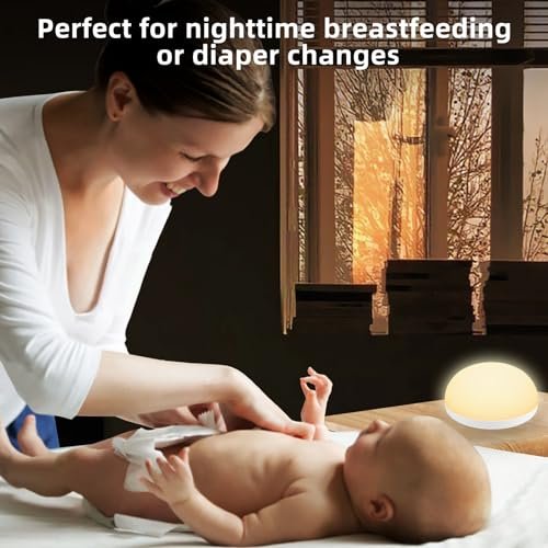 Baby Night Light,Touch Control for Baby Nursery with Remote and Timer - Rechargeable and Portable for Breastfeeding,Dimmable Nursery Light with 2 Color Modes