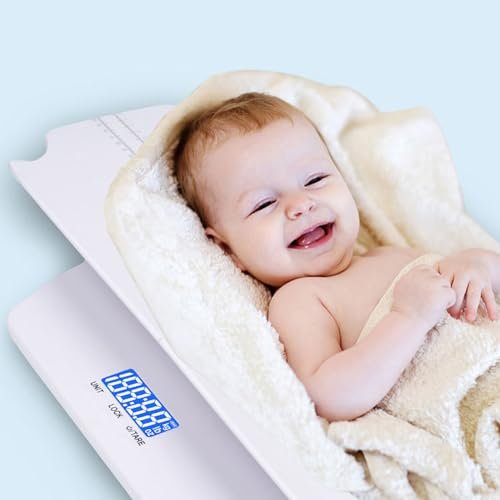 Baby Scale, 2-in-1 Adult/Baby Weight Scale, 22lbs-220lbs Digital Infant Weight Scale, USB/Battery-Operated Infant Scale for Height and Weight, Baby Scale