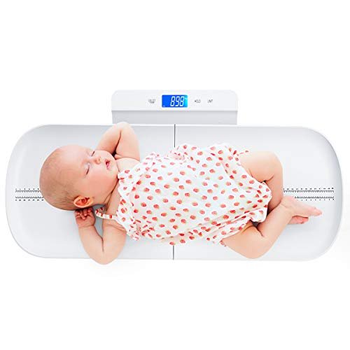 Baby Scale, Digital Infant Scale, Multi-Function Digital Scale for Pets, Toddler Scale with Measure Babies Weight and Height Tray, Precision Digital Puppy Scale with kg/lb/oz, Holding Function