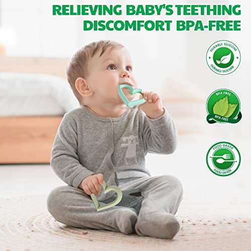 Baby Teether Silicone Teething Toys for Babies 6-12 Months 0-6 Months,Baby Chew Toys Teething Relief,Gifts for Babies,BPA-Free