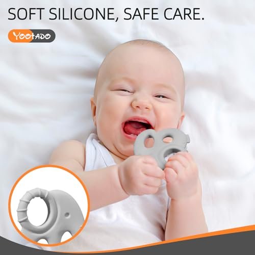 Baby Teething Toys for Babies 0-6 Months, Baby Teethers for Babies 3-6 6-12 Months Silicone Baby Chew Toys Gifts for Must Haves, BPA Free Elephant