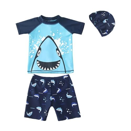 Baby Toddler Boys 3 Pieces Swimsuit Set Boys Swimwear Dinosaur Bathing Suit Rash Guards UPF 50+