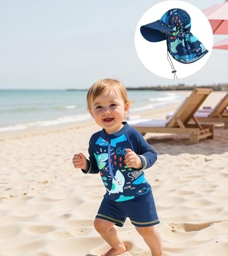 Baby Toddler Boys Swimsuit Infant Girl Swimsuits 6 12 18 24M 2T 3T 4T 5T Bathing Suit Swimwear 3Pcs Set Rash Guard Hat