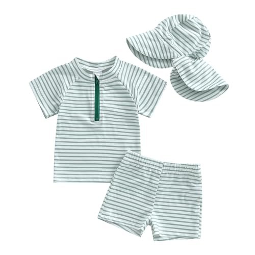 Baby Toddler Boys Swimsuit Infant Girl Swimsuits 6 12 18 24M 2T 3T 4T Bathing Suit Swimwear 3Pcs Set Rash Guard Hat