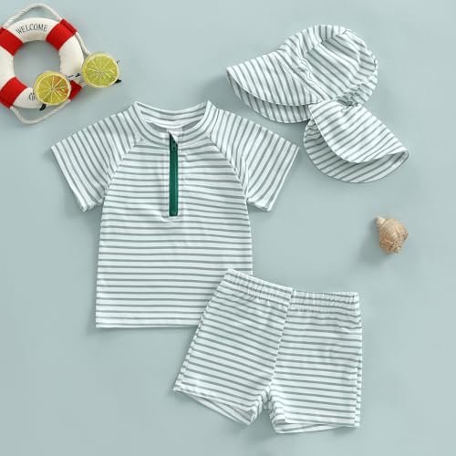 Baby Toddler Boys Swimsuit Infant Girl Swimsuits 6 12 18 24M 2T 3T 4T Bathing Suit Swimwear 3Pcs Set Rash Guard Hat