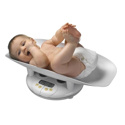 Baby, Toddler, Pet Scale, Perfect Readings for Before and After Feedings and Parents and Breeders, 3-in-1 Function, Designed for Infants, Toddlers, and Pets, Hold Button, 44 LB Capacity, White