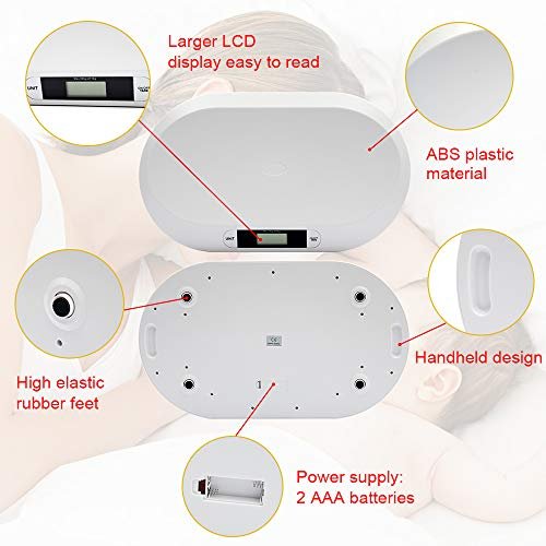 Baby Weight Scale, Multi-Function Electronic Digital Baby Scale with LCD Display 3 Weighing Mode 44 Pound Capacity for Infants, Toddlers & Babies